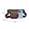 Retro Casual PU Leather Cycling Bag Multi-Function Sports Waist Bag Shoulder Fanny Pack for Outdoor Mobile Phone Storage