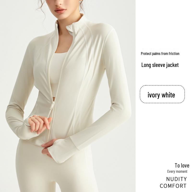 Γυναικείο Στενό Ζακέτο Γιόγκα με Φερμουάρ - Όρθιος Γιακάς, Κορδόνι στη Μέση, Αθλητικά Ρούχα για Γυμναστική & Τρέξιμο, Καλοκαίρι 2025.