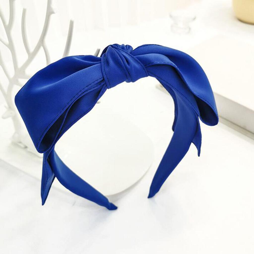 PROLY Neue Mode Damen Haaraccessoires Breite Seite Große Schleife Stirnband Einfarbig Haarband Erwachsener Haarreif Sommer
