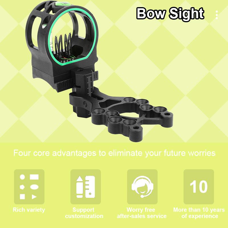 M1 5-Pin Bow Sight Black Aluminum Alloy Ambidextrous Flip-Up Archery Sight with Light for Compound Recurve Bow Hunting Shooting