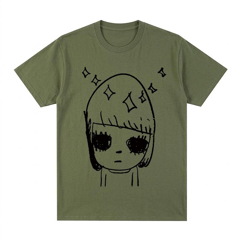 Yoshitomo Nara Stars Vintage Tshirt Lonely Funny Cute Japanese Art Party Aesthetic Cotton Unisex T Shirt New Tee Tshirt Unisex Tops