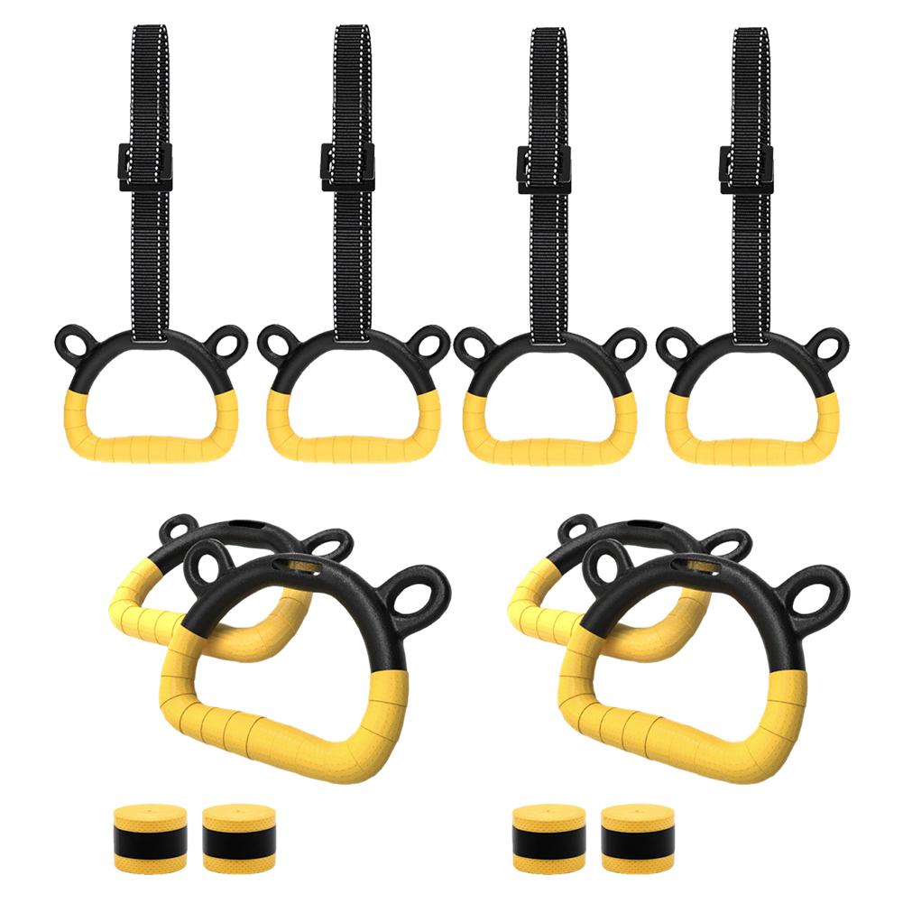 Pull Up Handle Rings with Adjustable Straps Pull Up Gym Rings Multi-Function Strength Training Equipment for Physical Training