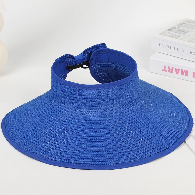 New Summer Folding Empty Top Hat Large Edge Sunshade UV Protection Sun Protection Hat Outdoor Sports Mountaineering Travel Straw Hat