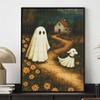 Halloween diamond painting kit cute ghost and dog autumn path handmade diy painting home decoration painting