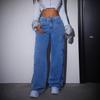 High-Waisted Butterfly Print Casual Jeans