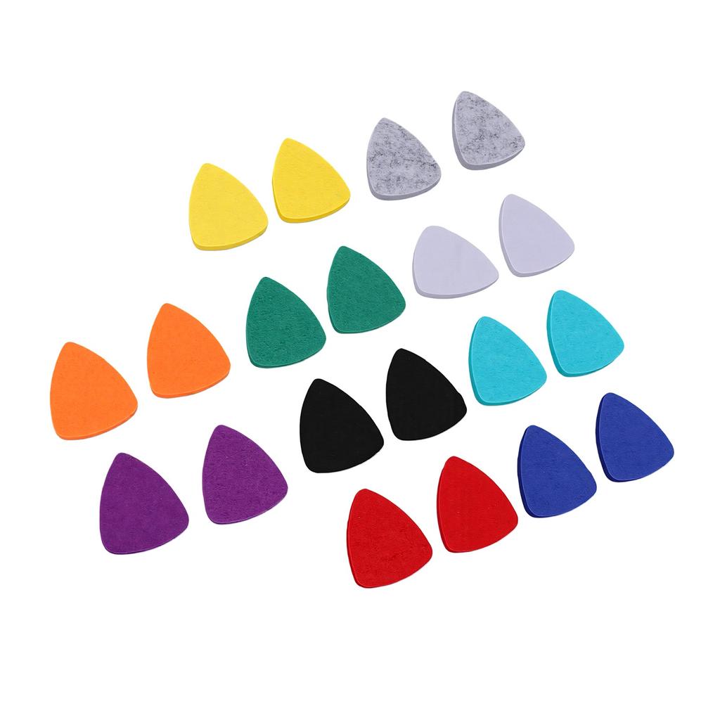20 Piezas Púas de Fieltro para Ukelele Agarre Cómodo Forma de Corazón Púa con Bolsa de Almacenamiento para Instrumentos de Cuerda de Nylon Colores Mixtos