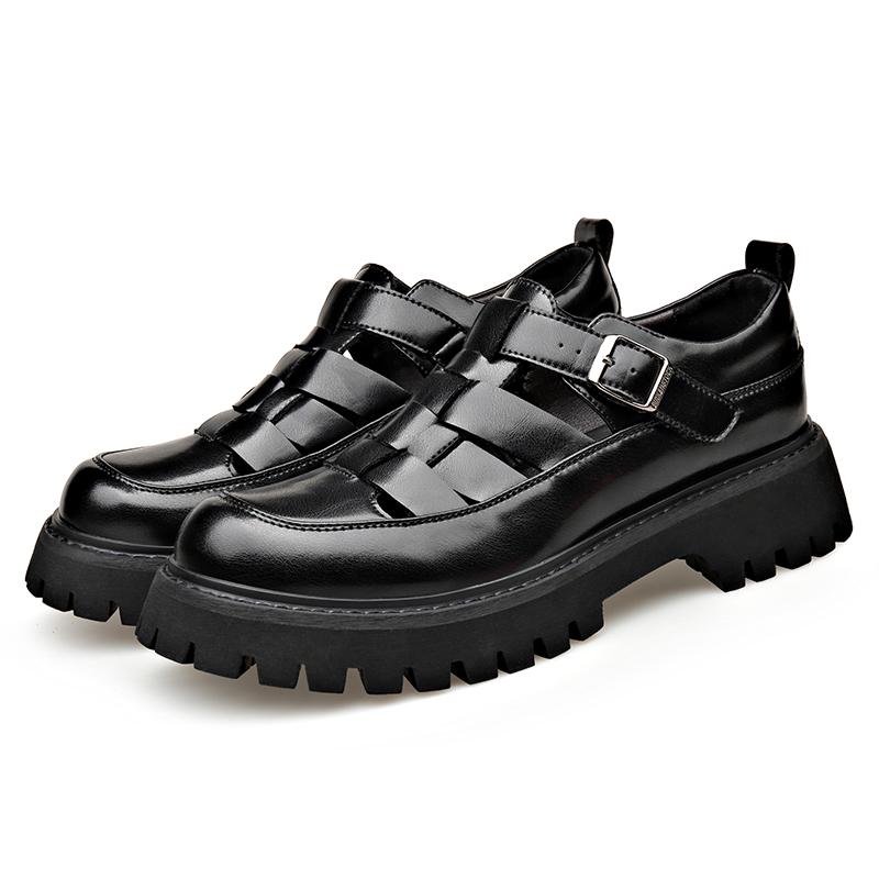 Sandalias de hombre para primavera y verano Suela gruesa estilo diseñador de moda Fiesta o trabajo Exterior de moda para jóvenes Zapatos Negros y blancos