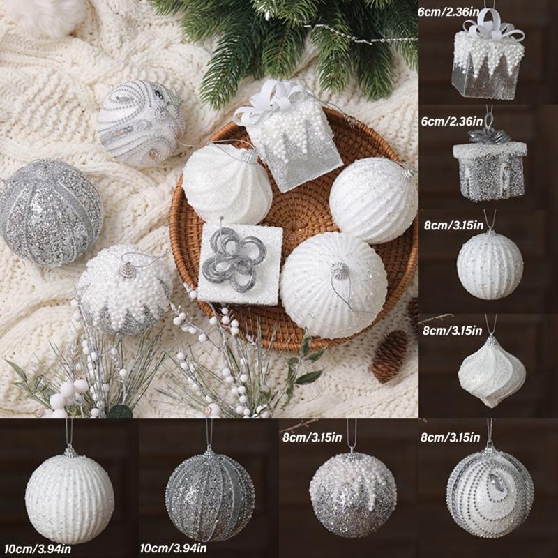 Shatterproof Christmas Tree Hanging Pendants Shimmering Baubles for Holiday Decoration Indoor and Outdoor Ornament