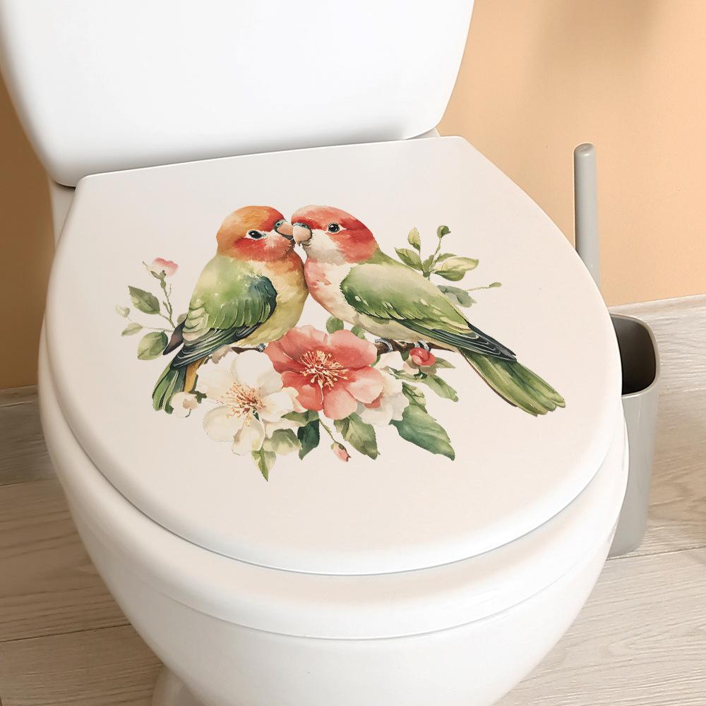 Couple Branches Birds Flowers Bathroom Toilet and Home Beautification Stickers