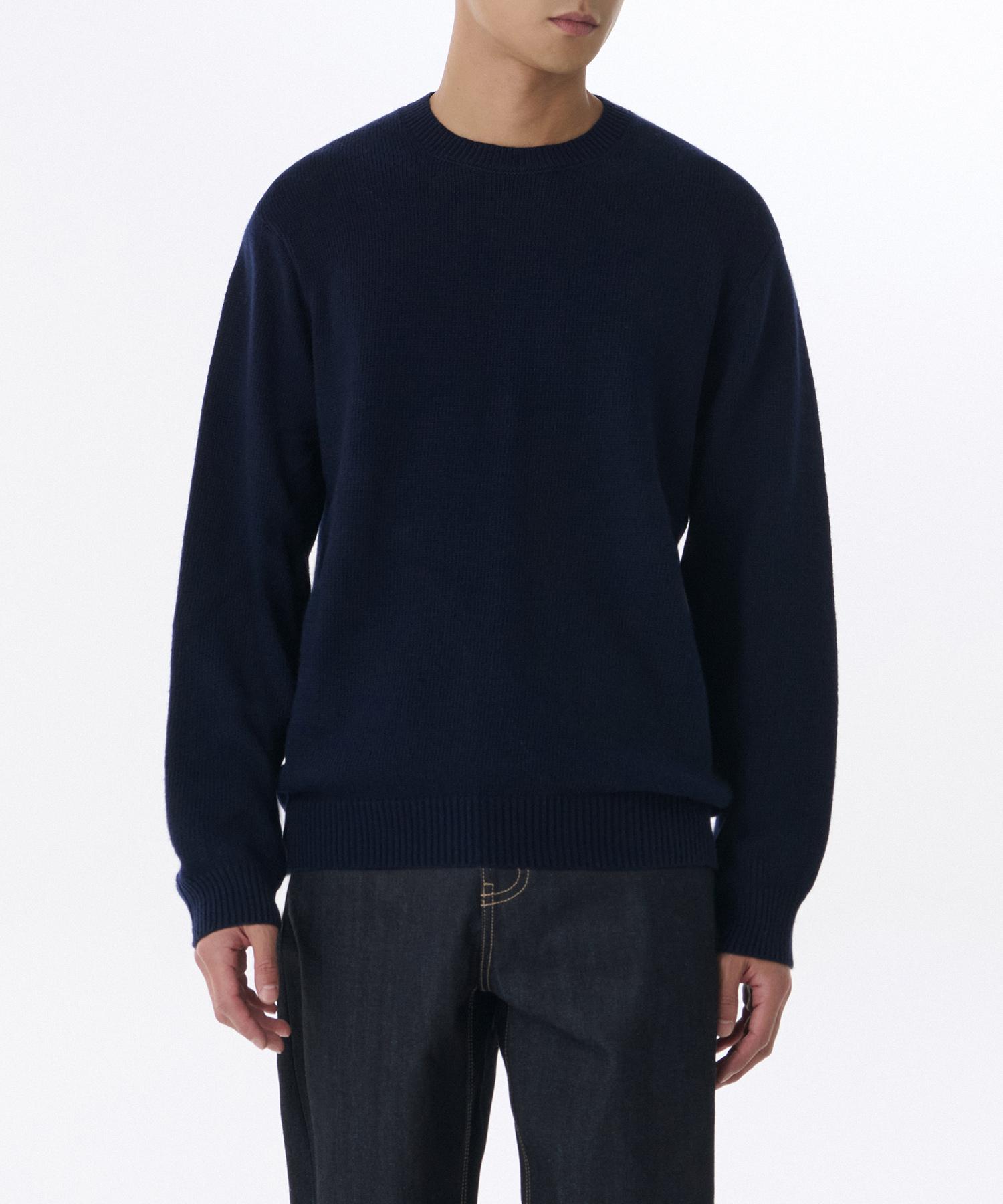 Musinsa Standard Essential Crew Neck Knit [Navy] Navy/L