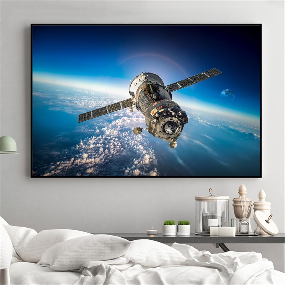 Galaxy Stars Posters And Prints On Canvas Astronaut's Planet Hole Space Painting Universe Earth Wall Home Ation Picture