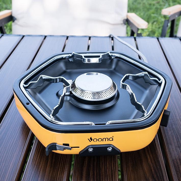 Vooma Single Burner Stainless Steel Manual Stove Portable Outdoor Camping Butane Gas BBQ Windproof Direct Connection Simple жёлтый