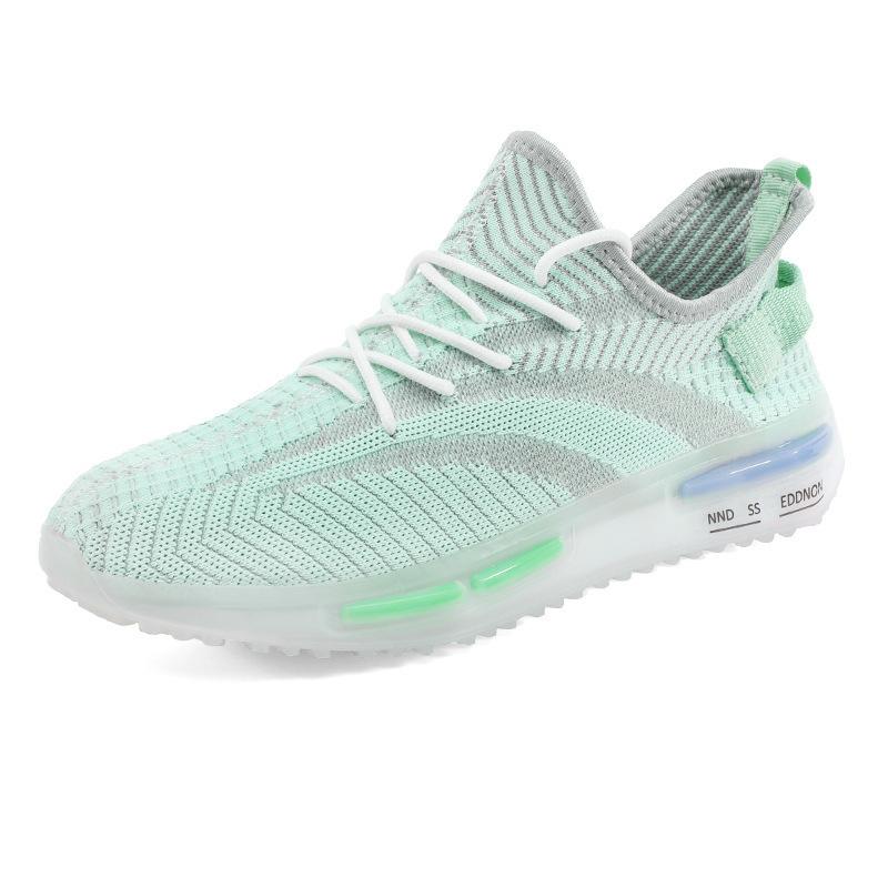 

Men s shoes 2024 spring new fly-woven breathable casual fashion running shoes youth mesh shoes men s sports shoes 45 зелений
