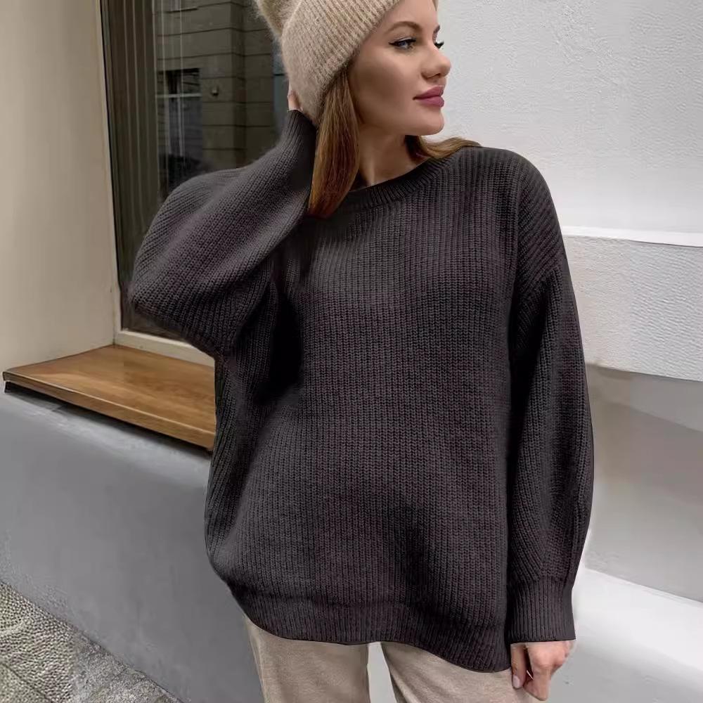 Autumn Winter Faux Mink Loose Knit Sweater - European American Style for Women