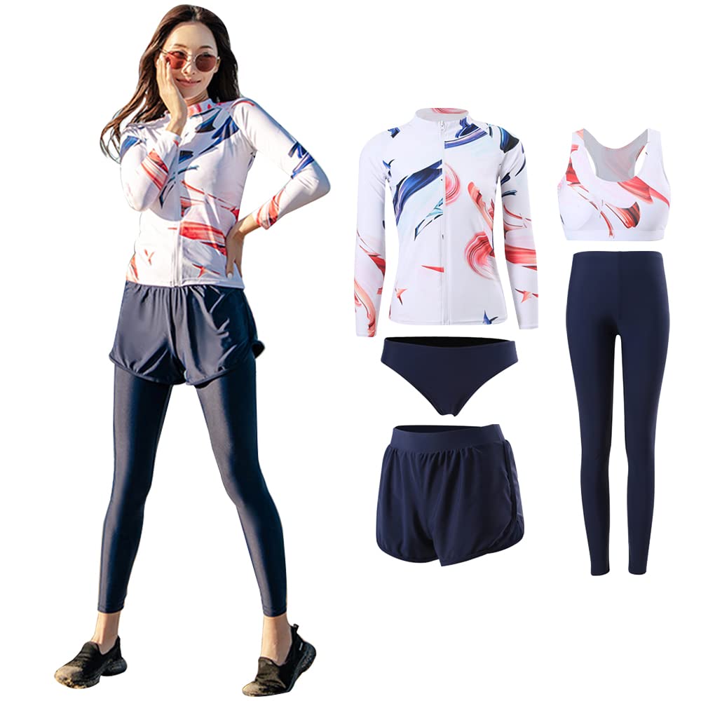 YFMAYI Women's Long Sleeve Rash Guard Swimsuit Surf Pants for Amphibious Use