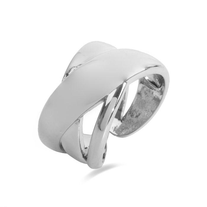 Anneau - LUXENTER - Umlasu - Argenté - Plaqué rhodium - Taille réglable