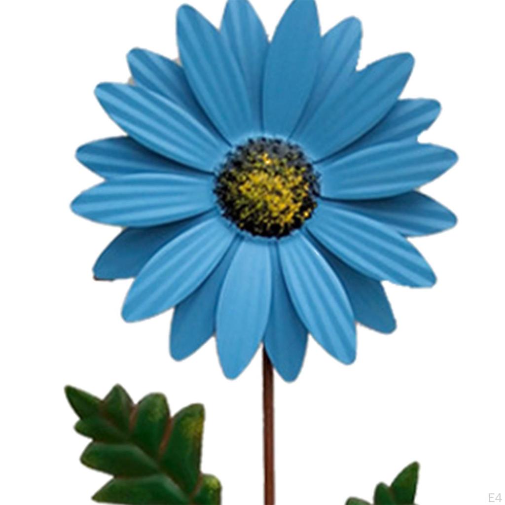 Vertical Metal Wind Stake Art Decor Flower Sculpture for Garden Farmhouse Yard Outdoor Decoration