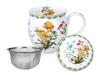 Kubek Porcelanowy Beczka Z Przykrywką Kwiaty Polne Do Kawy Herbaty
