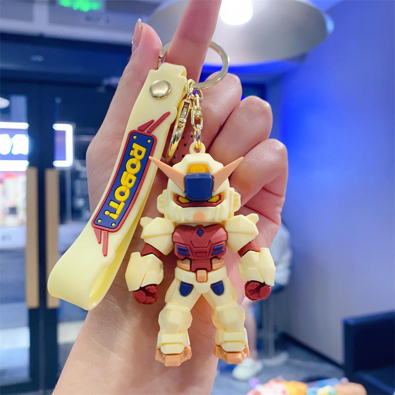 Creative Cartoon Keychain Cool Mecha Warrior Bag Pendant Children's Toy Car Key Chain Doll Machine Gift