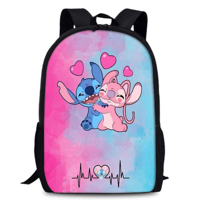 Süßer Stitch Cartoon Rucksack für Kinder mit großem Fassungsvermögen und Oxford-Gewebe