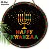 Classic Happy Kwanzaa Wooden Sign - African American Festivals Round Sign for Front Door, Wall Hanging Decor - Ideal Kwanzaa Decor