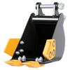 Narrow Backhoe Bucket 7.87-Inch for 0.8-1.8 Ton Mini Excavator, Manganese Steel Trenching Digging Small Excavator Attachment with Teeth, Easy