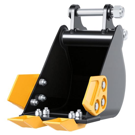 Narrow Backhoe Bucket 7.87-Inch for 0.8-1.8 Ton Mini Excavator, Manganese Steel Trenching Digging Small Excavator Attachment with Teeth, Easy