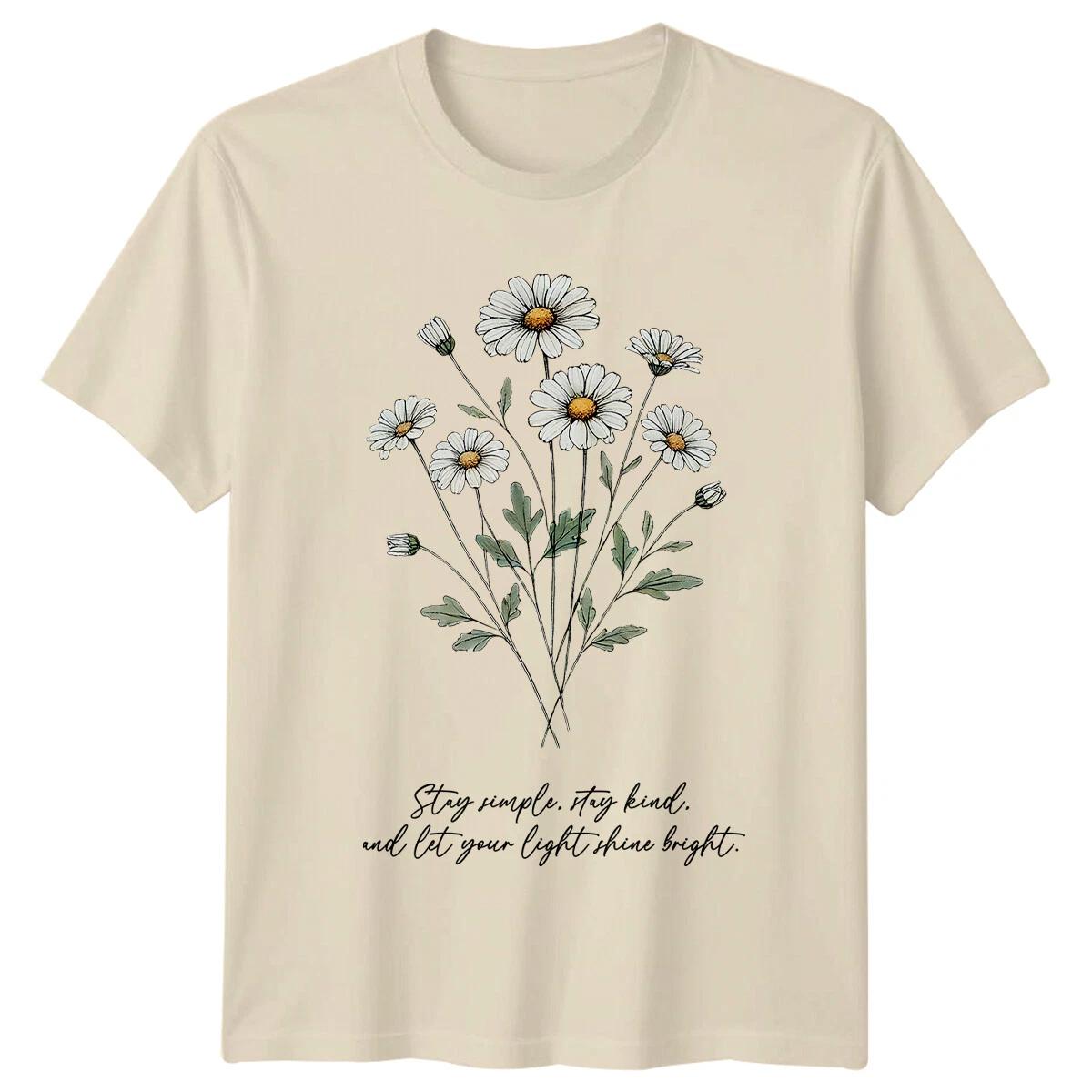 Daisy Flowers Stay Simple Stay Kind Birthday Gift Women s T-Shirt S