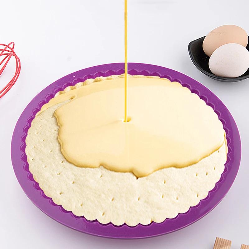 26cm Silicone Cake Baking Tray High Temperature Pizza Pie Pan Easy Release Toast Bread Mold For Kitchen Tools Pastry Accessories