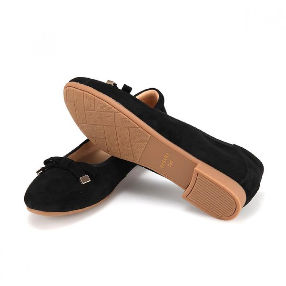 BARBARA Lambskin Suede Soft Flat 1.5cm Bbi572bk