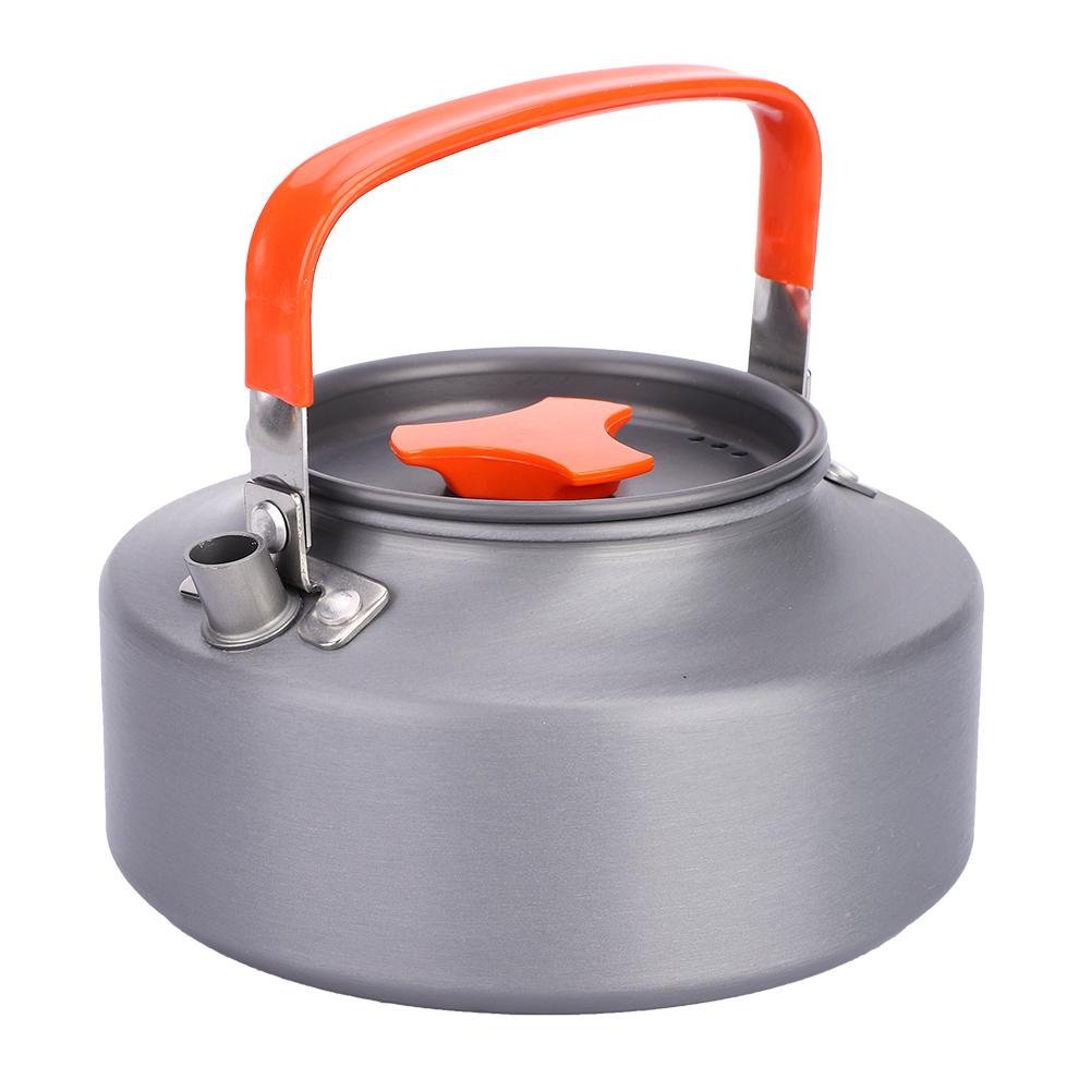 1.1L AluminumTeapot Coffee Tea Pot Kettle for Camping Hiking Kitchen Black Handle