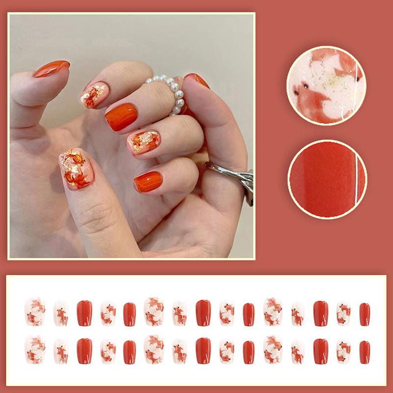30Pcs Full Coverage Nail Fake Nail Patches Nail Manicure Patch French Nail Art Sticker Diy Nail Art Ornament