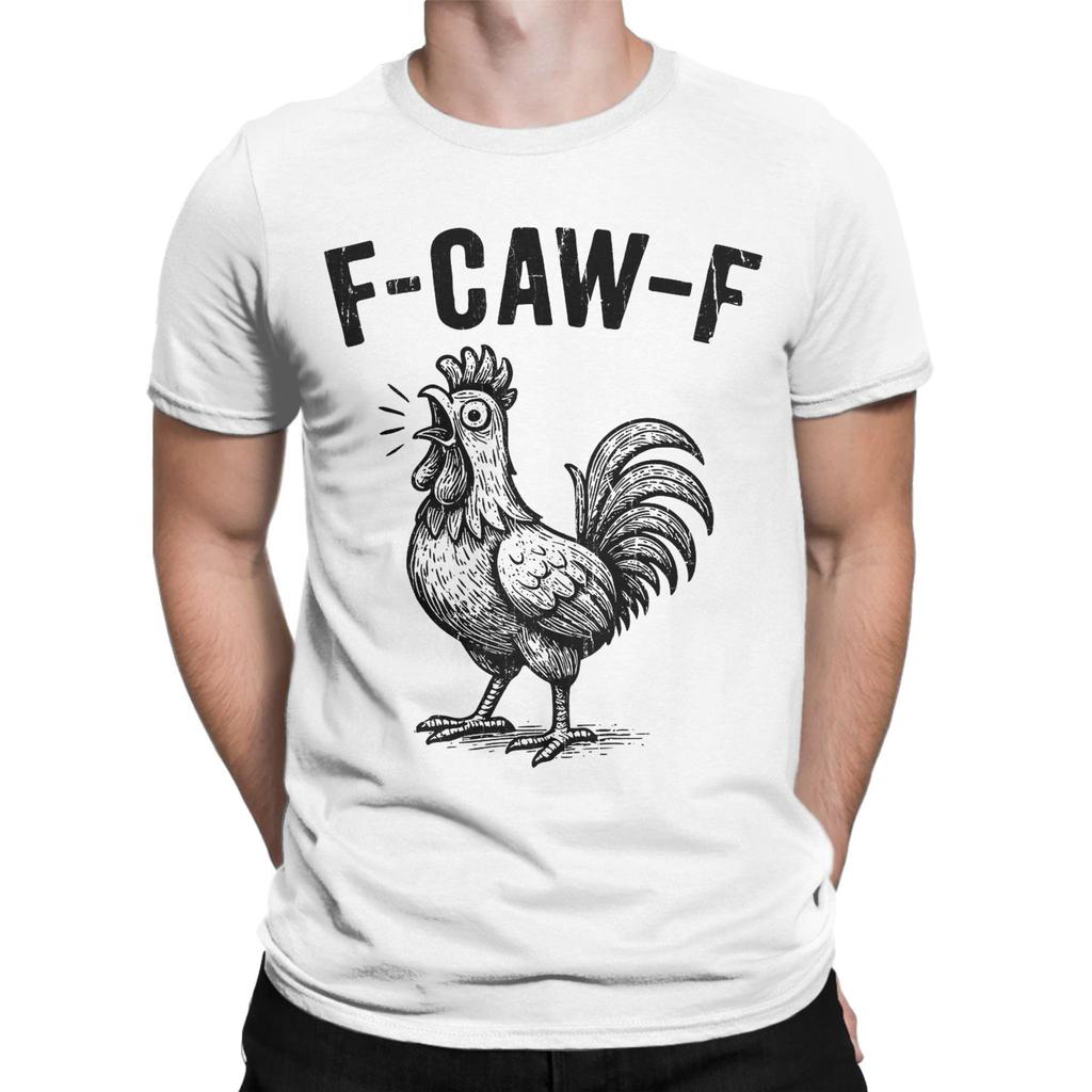 Śmieszne F-Caw-F Śmieszny Kurczak FCAWF Meme T-Shirty dla Mężczyzn Okrągły Dekolt 100% Bawełna T-Shirt Krótki Rękaw T-Shirt Graficzny Top