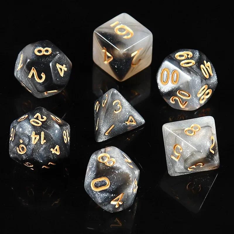New Star Sky Style Illusion Color 4/6/8/10/12/20 Polyhedral Dice for DND TRPG Party Entertainment Dice Set Board Game Supplies