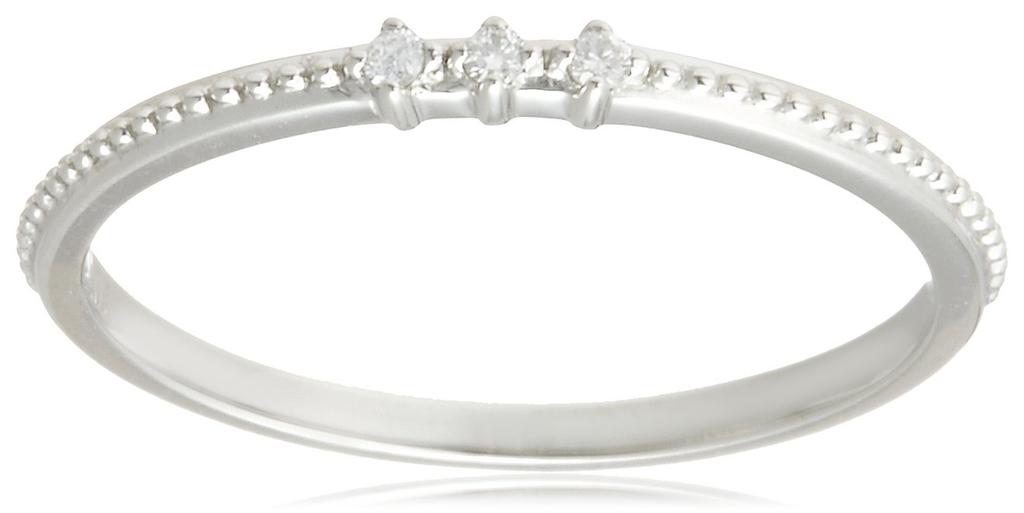Haute Platine Platinum 950 Ring with Diamonds Japanese Size Pureté Three-Stone 0.02ct (r-hhke-di, 7)