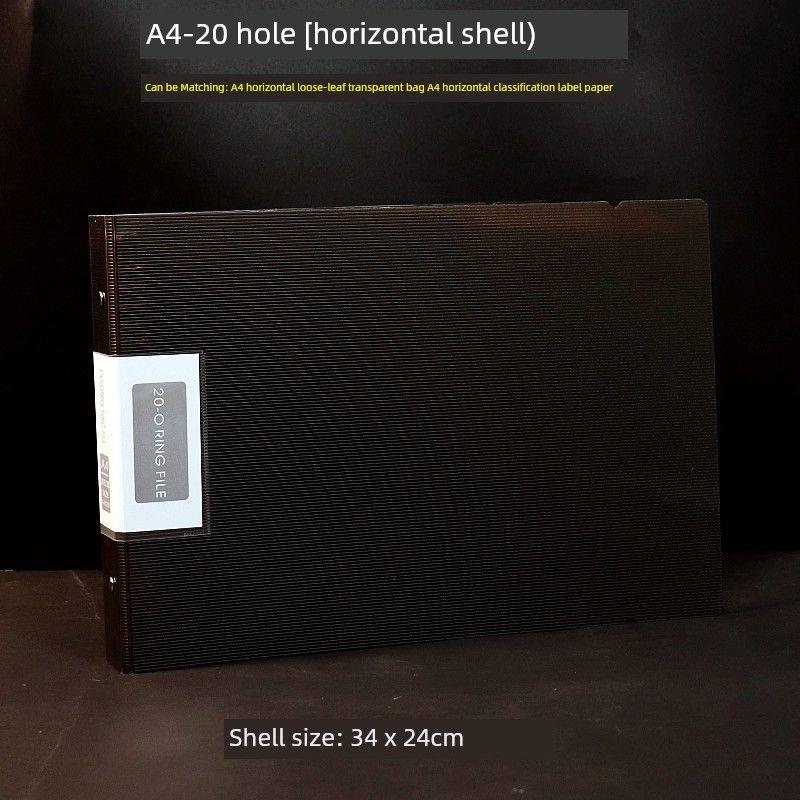 Horizontal Folder A4 Folder Loose-Leaf Punch Folder A5/B5 Photo Art Works Manuscript Paper Storage Clip