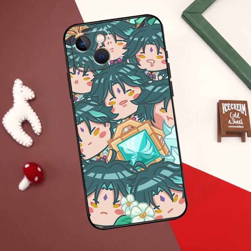 Roztomilé kreslené pouzdro na telefon Genshin Impact pro iPhone 11 12 13 14 15 Pro Max Mini Cover pro iPhone XR X XS Max 7 8 Plus SE 2020