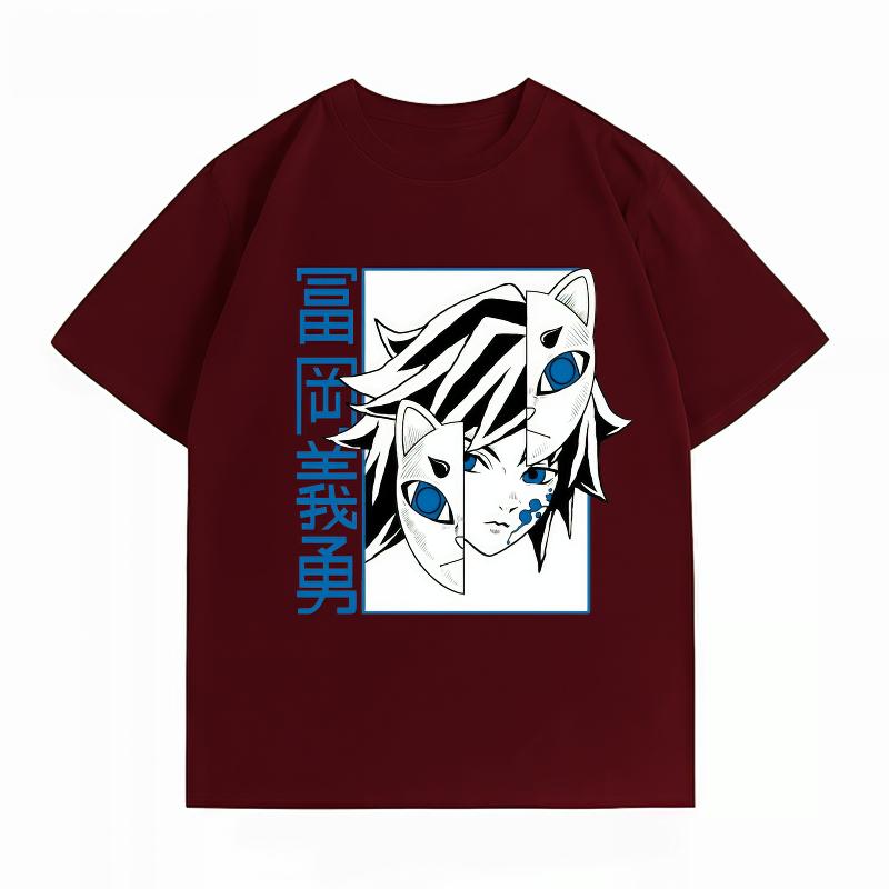 Unisexs Clothing 100 Cotton Summer TShirt Demon Slayer Giyu Print Anime Streetwear Casual Short Sleeve Tops
