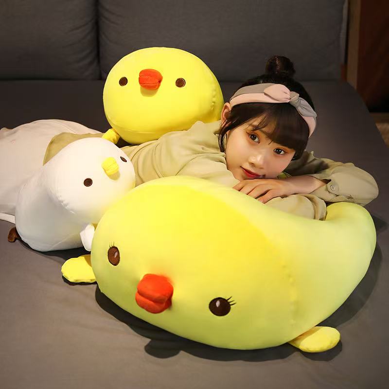 40/60cm Simulation Yellow Chicken Doll Plush Toy Handmade Doll Cartoon Anime Cute Pillow Cushion Home Decoration Children's Birt