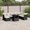 VidaXL Garden Lounge Set 9 Pcs with Cushions Black Wicker, Outdoor Sofa Set, Garden Lounge, Set 3274706