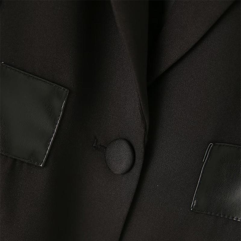 Elegant Vintage Office Lady Blazer Turn Down Collar Button Long Sleeve Coats Autumn Winter Fashion Versatile Suit Jackets