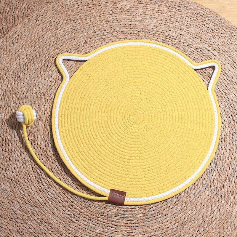 Cotton Rope Cat Scratching Post & Bed: Self-Entertainment Ball, Washable Scratch Pad & Pet Sleeping Mat