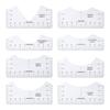 8pcs Transparent PVC T-Shirt Alignment Ruler Round Neck Logo Placement Tool  For DIY Crafts