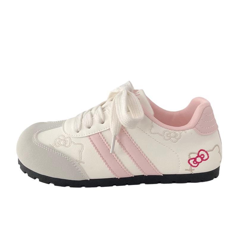 Ugly cute German training board shoes women's pink spring and summer new chic niche design round head student ballet Forrest Gump white shoes