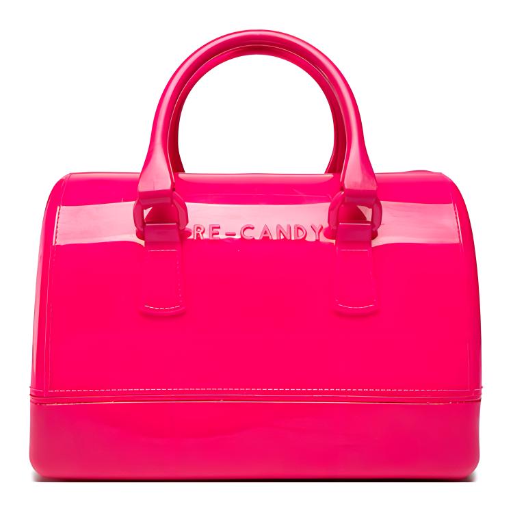 New Furla Candy Polyurethane Boston Bag Shoulder Bag Crossbody Bag Handbag Medium Size Women's Pink WB00622-BX0779-0767S