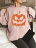 European and American Halloween Pumpkin Plus Size Long-Sleeve Crew Neck Sweatshirt