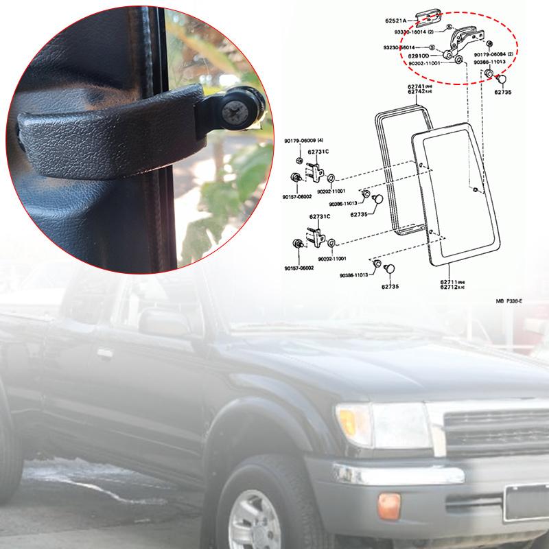 1/2 PIÈCES Verrou Loquet Fenêtre Arrière Gauche Droite Quatar 62910-89102 Pour Toyota Hilux Rn85 Tacoma 1989 - 2000 Noir Gris Verrou Loquet de Cabine