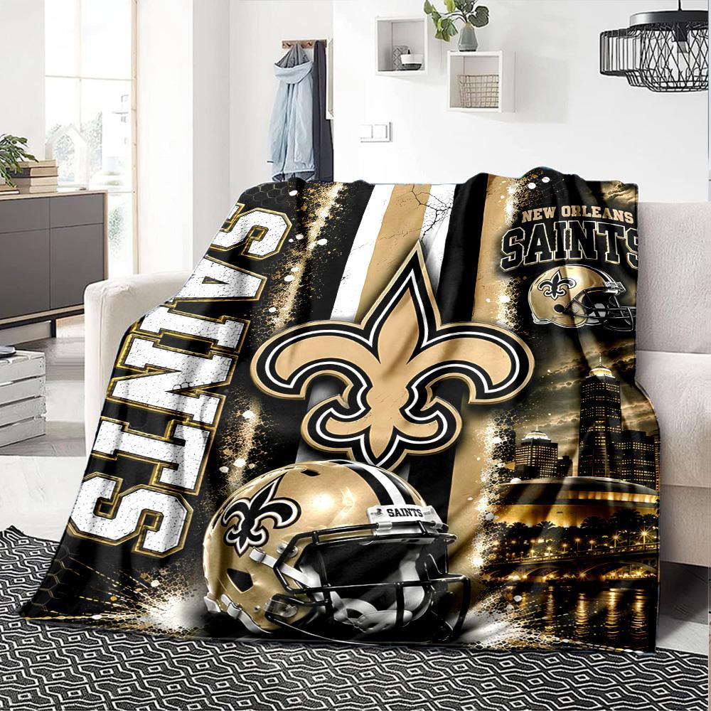 1pc Blanket - New Orleans Saints logo Print Design,Lightweight Blanket for Sofa,Bed- Soft &Warm,Gift for All Seasons
