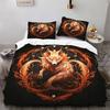 Nine-Tailed Fox Illustration Printing Bed Three-Piece Set, Bedding, Digital Printing Bedding