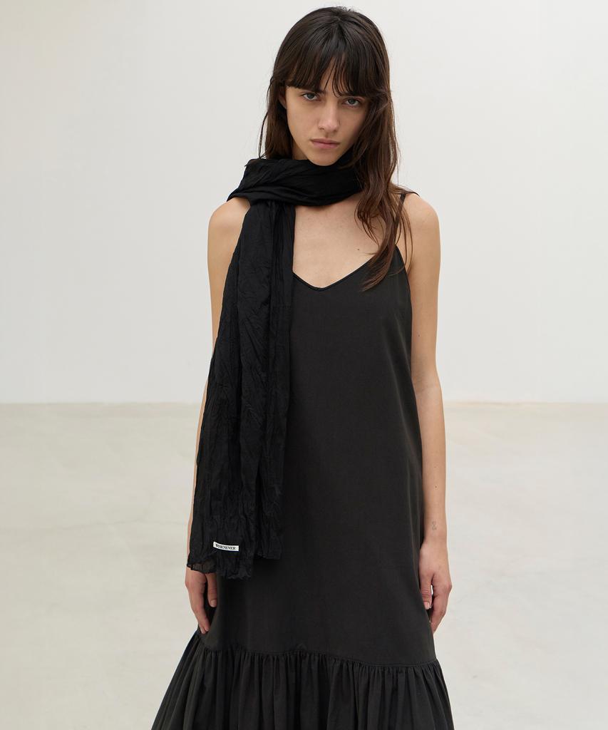Leuba Cotton String Tiered Dress - Washed Black